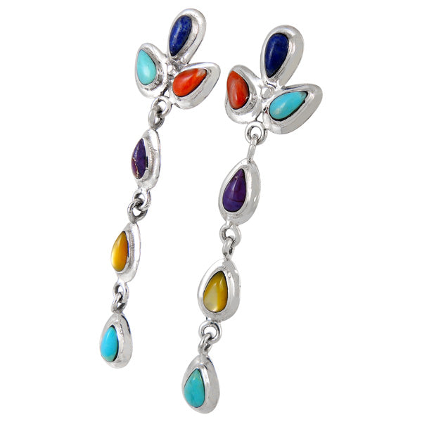 Sterling Silver Chandelier Earrings Multicolor E1204-SM-C71