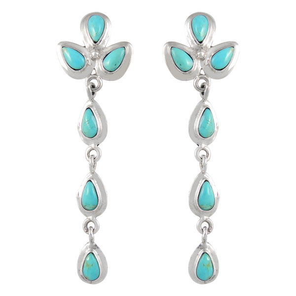 Sterling Silver Chandelier Earrings Turquoise E1204-SM-C75