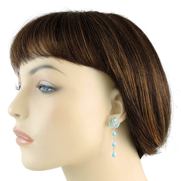 Sterling Silver Chandelier Earrings Turquoise E1204-SM-C75