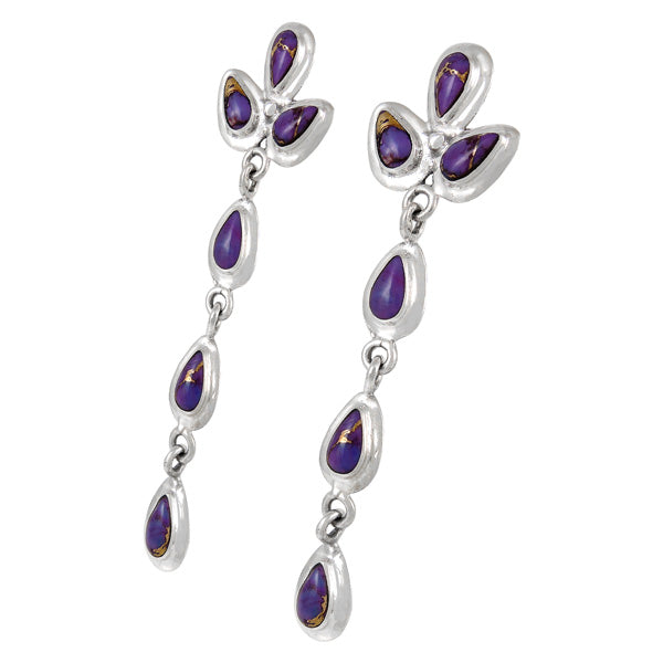 Purple Turquoise Chandelier Earrings Sterling Silver E1204-SM-C77