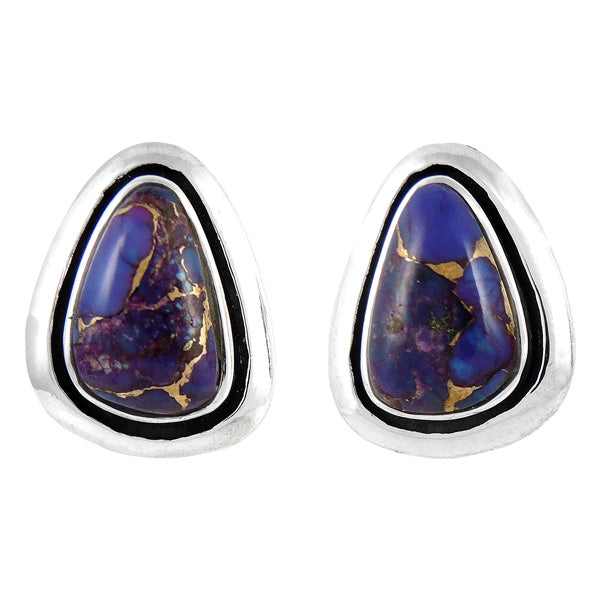 Sterling Silver Earrings Purple Turquoise E1213-C77