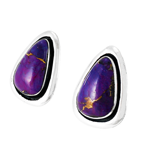 Sterling Silver Earrings Purple Turquoise E1213-C77