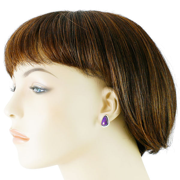 Sterling Silver Earrings Purple Turquoise E1213-C77