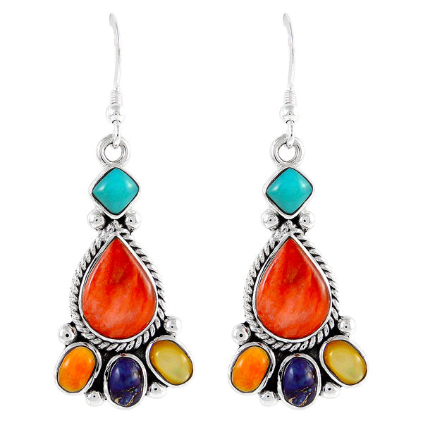 Sterling Silver Earrings Multicolor E1215-C71