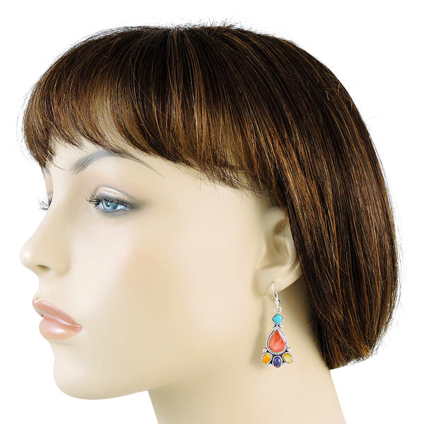 Sterling Silver Earrings Multicolor E1215-C71