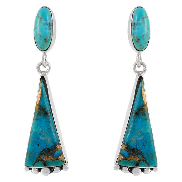 Sterling Silver Earrings Turquoise E1216-C107