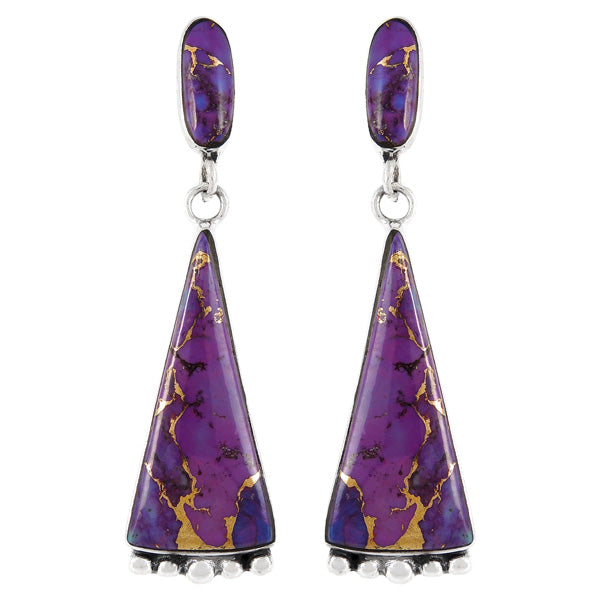 Sterling Silver Earrings Purple Turquoise E1216-C77