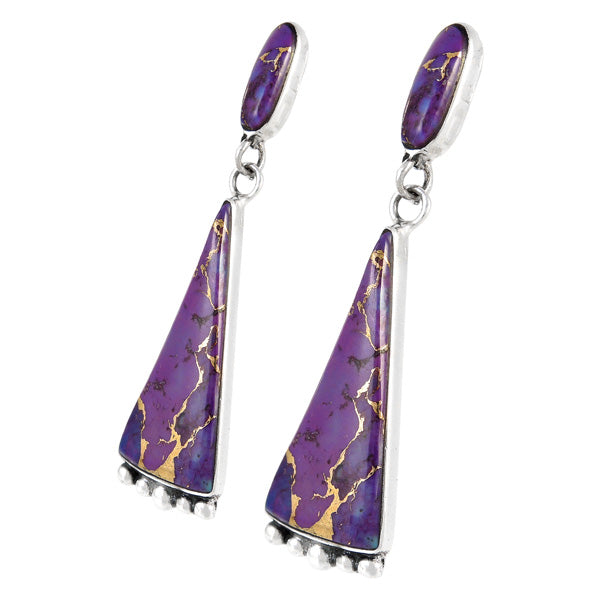 Sterling Silver Earrings Purple Turquoise E1216-C77