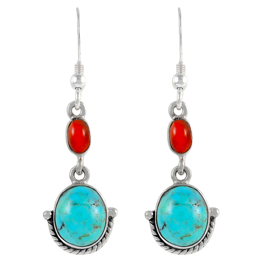 Multi Gemstone Earrings SilverBronzé E1218-SB-C85