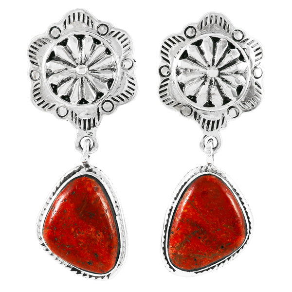 Coral Earrings Sterling Silver E1220-C74