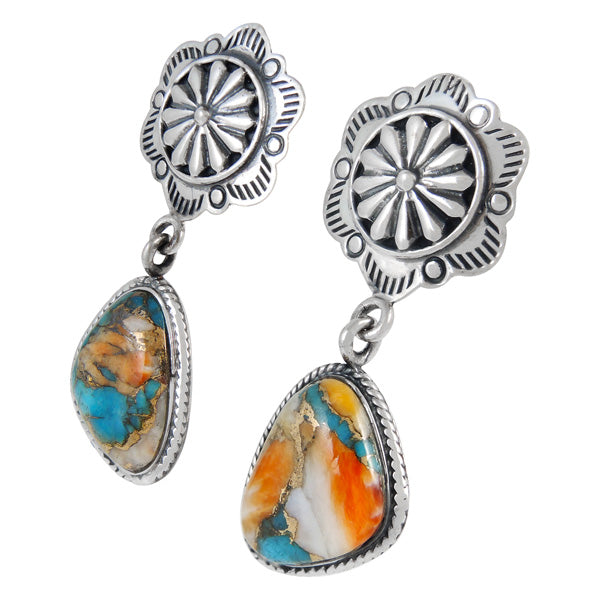 Sterling Silver Earrings Spiny Turquoise E1220-C89