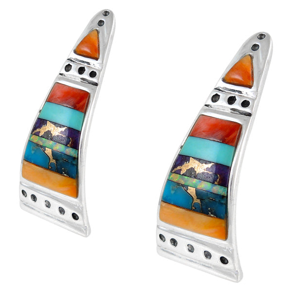 Sterling Silver Earrings Multicolor E1222-C01