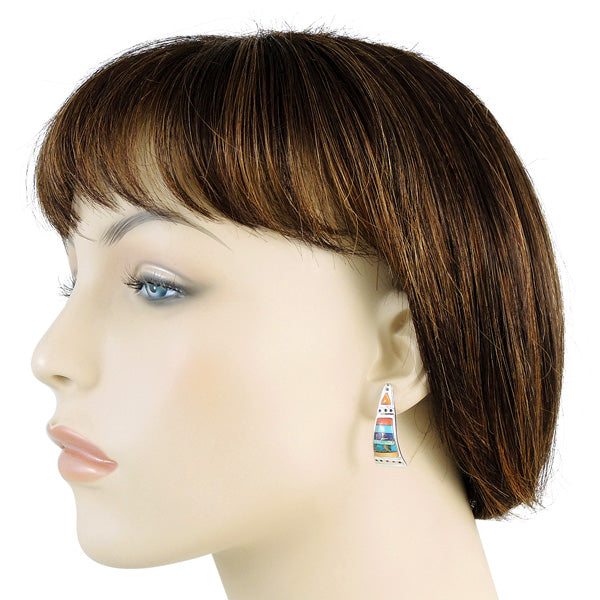 Sterling Silver Earrings Multicolor E1222-C01