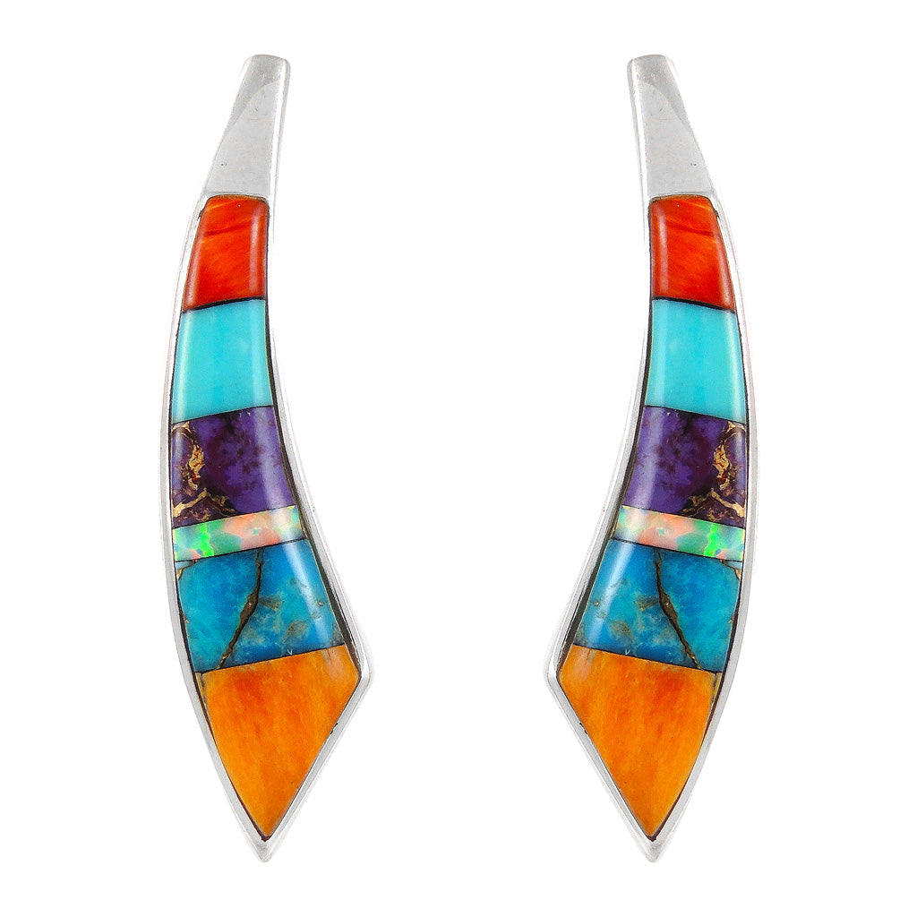 Multi Gemstone Earrings SilverBronzé E1223-SB-C00