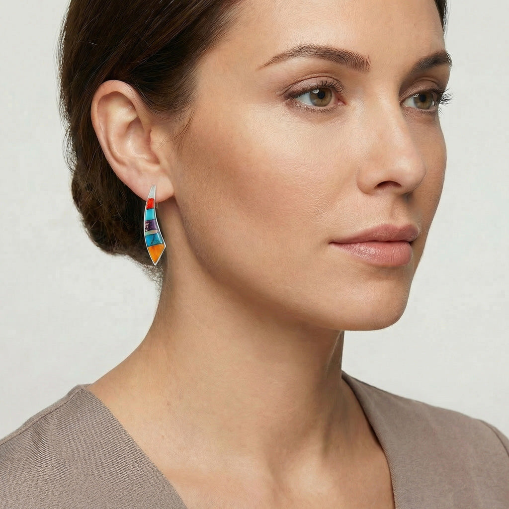 FINAL CLEARANCE - Multi Gemstone Earrings SilveryCopper™ E1223-SB-C00