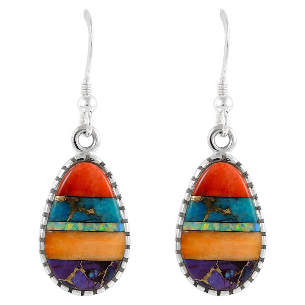 Sterling Silver Earrings Multicolor E1224-C01