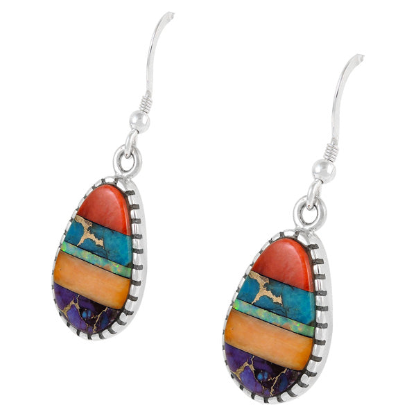 Sterling Silver Earrings Multicolor E1224-C01