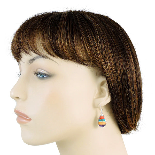 Sterling Silver Earrings Multicolor E1224-C01