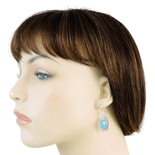 Sterling Silver Earrings Turquoise E1225-C75