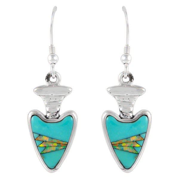 Sterling Silver Arrowhead Earrings Turquoise E1226-C21