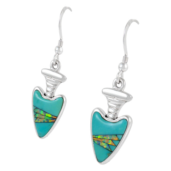 Sterling Silver Arrowhead Earrings Turquoise E1226-C21