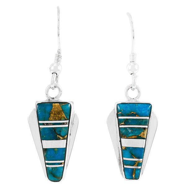 Matrix Turquoise Earrings Sterling Silver E1227-C84