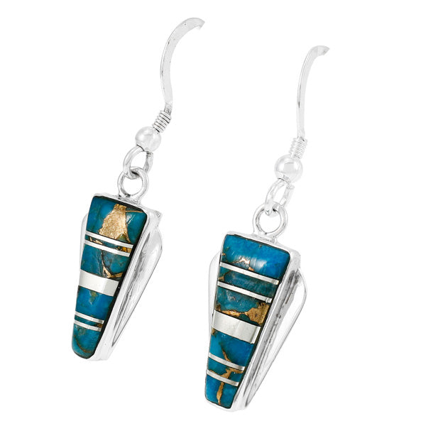Matrix Turquoise Earrings Sterling Silver E1227-C84