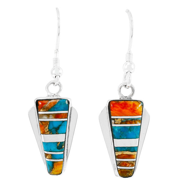 Spiny Turquoise Earrings Sterling Silver E1227-C89
