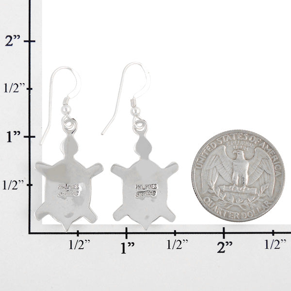 Sterling Silver Turtle Earrings Turquoise E1228-C05