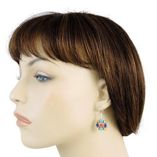 Sterling Silver Earrings Multicolor E1230-C71