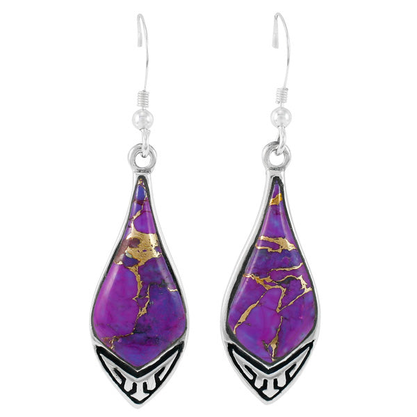 Purple Turquoise Earrings Sterling Silver E1231-C77