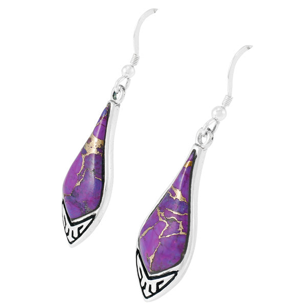 Purple Turquoise Earrings Sterling Silver E1231-C77