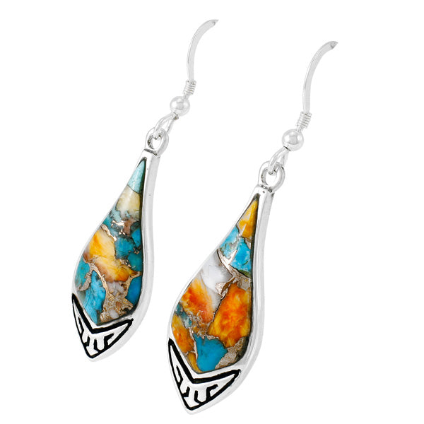 Spiny Turquoise Earrings Sterling Silver E1231-C89