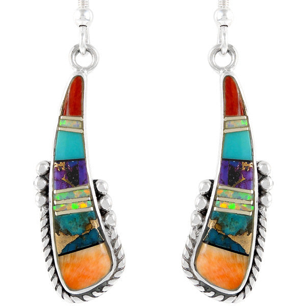 Sterling Silver Earrings Multicolor E1232-C01