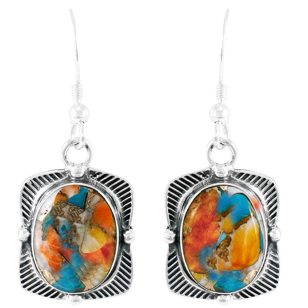 Spiny Turquoise Earrings Sterling Silver E1235-C89