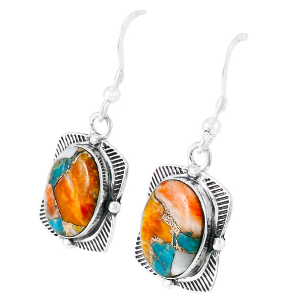 Spiny Turquoise Earrings Sterling Silver E1235-C89
