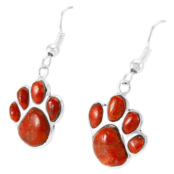 Paw Coral Earrings Sterling Silver E1240-C74