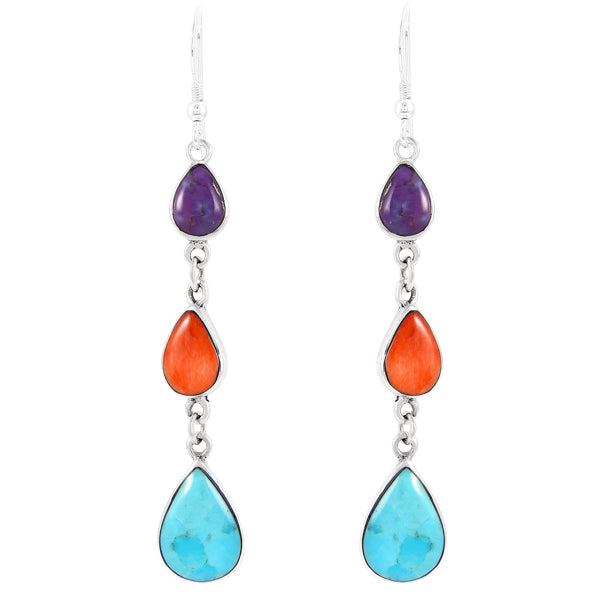 Sterling Silver Chandelier Earrings Multicolor E1241-C71