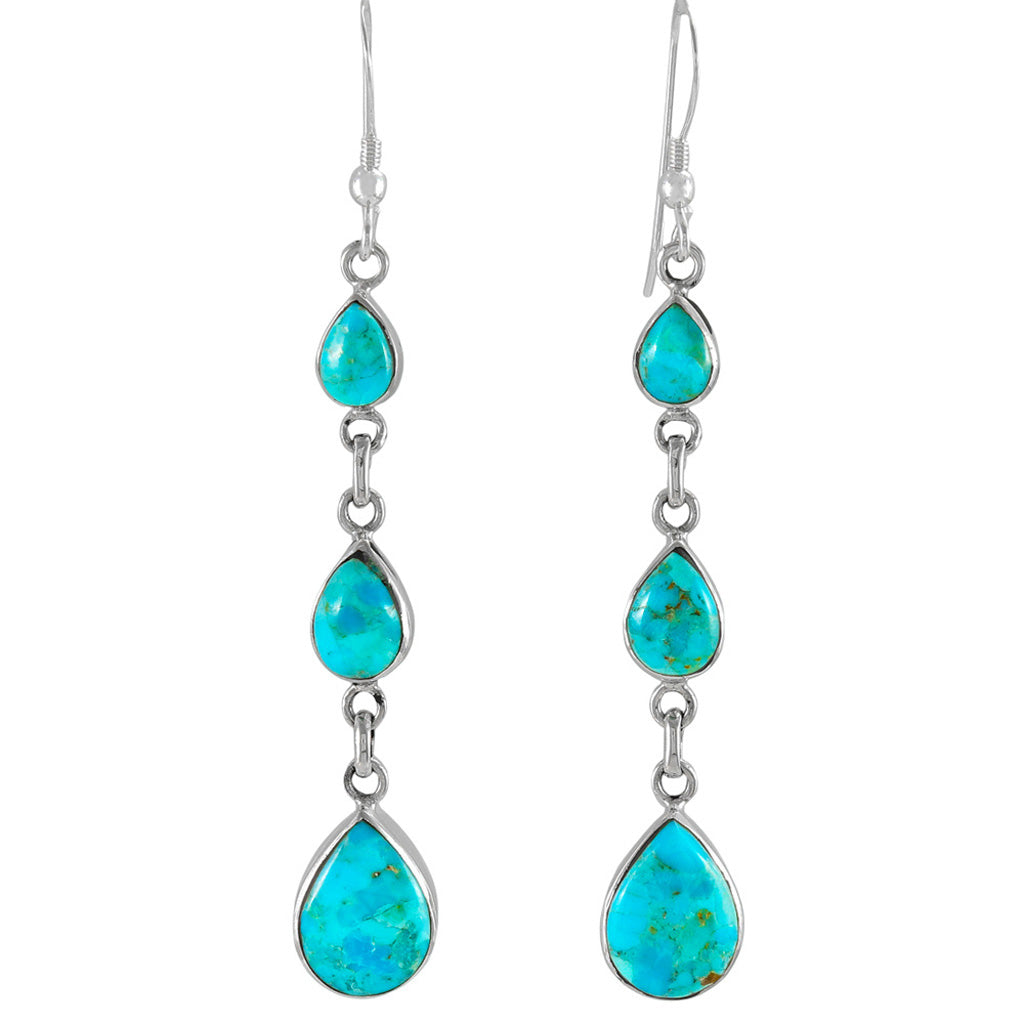 Turquoise Earrings SilverBronzé E1241-SB-C75