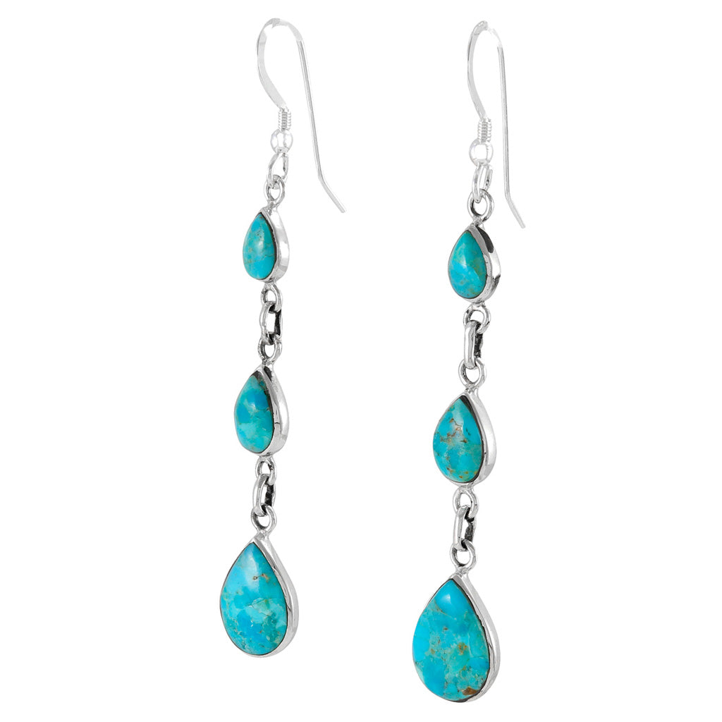 Sterling Silver Chandelier Earrings Turquoise E1241-C75