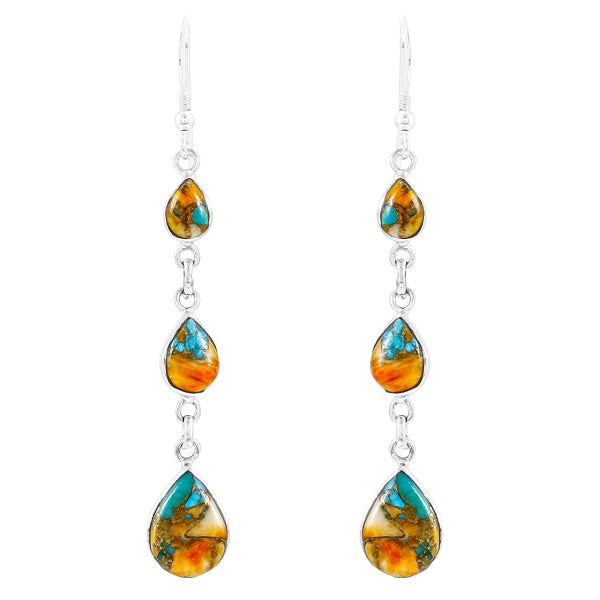 Spiny Turquoise Earrings Sterling Silver Turquoise E1241-C89