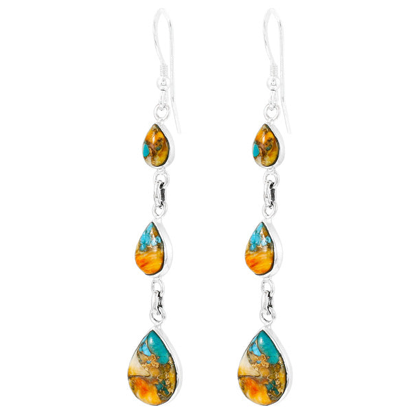 Spiny Turquoise Earrings Sterling Silver Turquoise E1241-C89