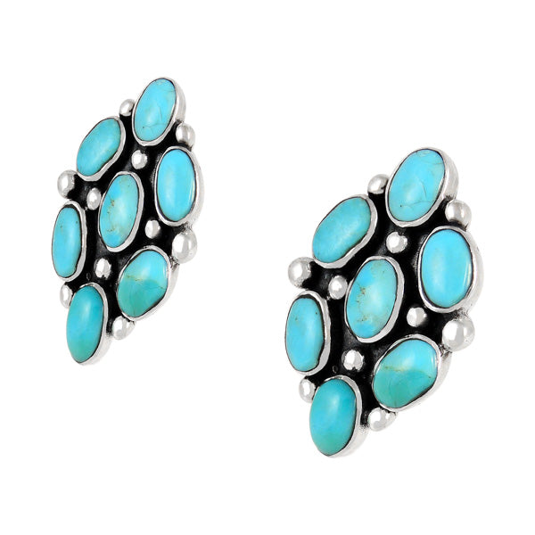Sterling Silver Earrings Turquoise E1242-C75