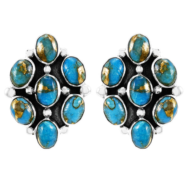Matrix Turquoise Earrings Sterling Silver E1242-C84