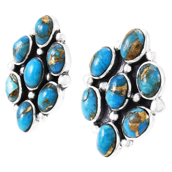 Matrix Turquoise Earrings Sterling Silver E1242-C84