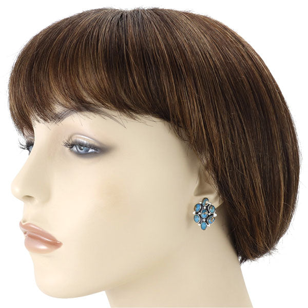 Matrix Turquoise Earrings Sterling Silver E1242-C84