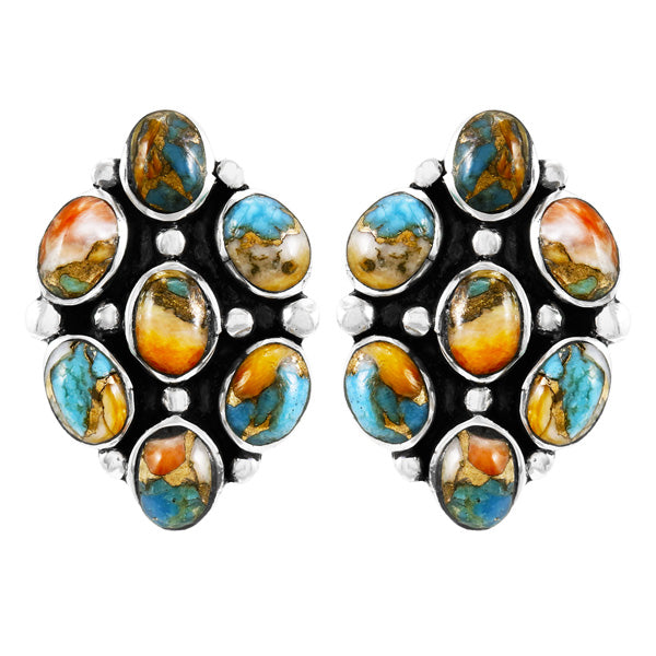 Spiny Turquoise Earrings Sterling Silver Turquoise E1242-C89