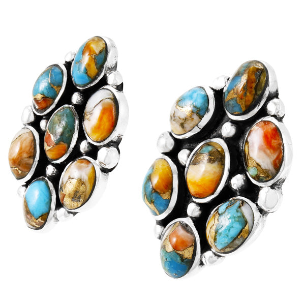 Spiny Turquoise Earrings Sterling Silver Turquoise E1242-C89