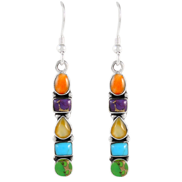 Sterling Silver Earrings Multicolor E1243-C72