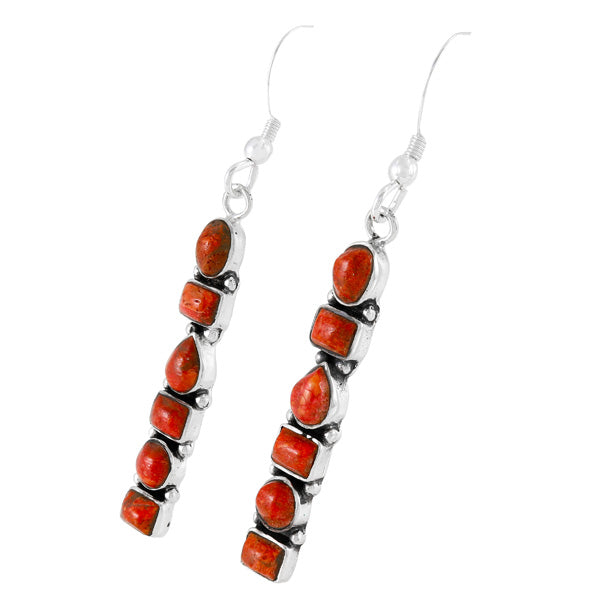 Coral Earrings Sterling Silver E1243-C74